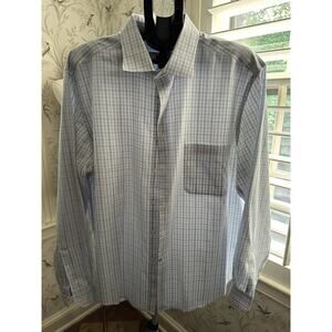 Joseph Abound Dress Shirt XL Classic Fit Non Iron Blue Plaid